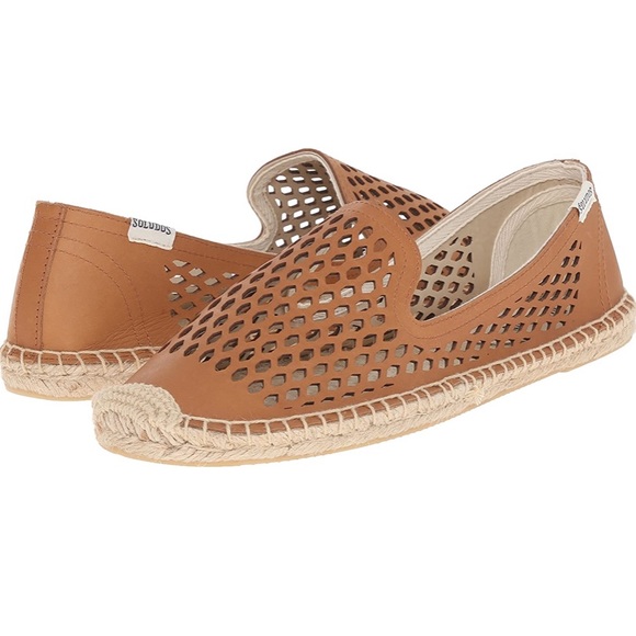 Soludos Shoes - Soludos Smoking Slipper Laser Cut Leather Flats